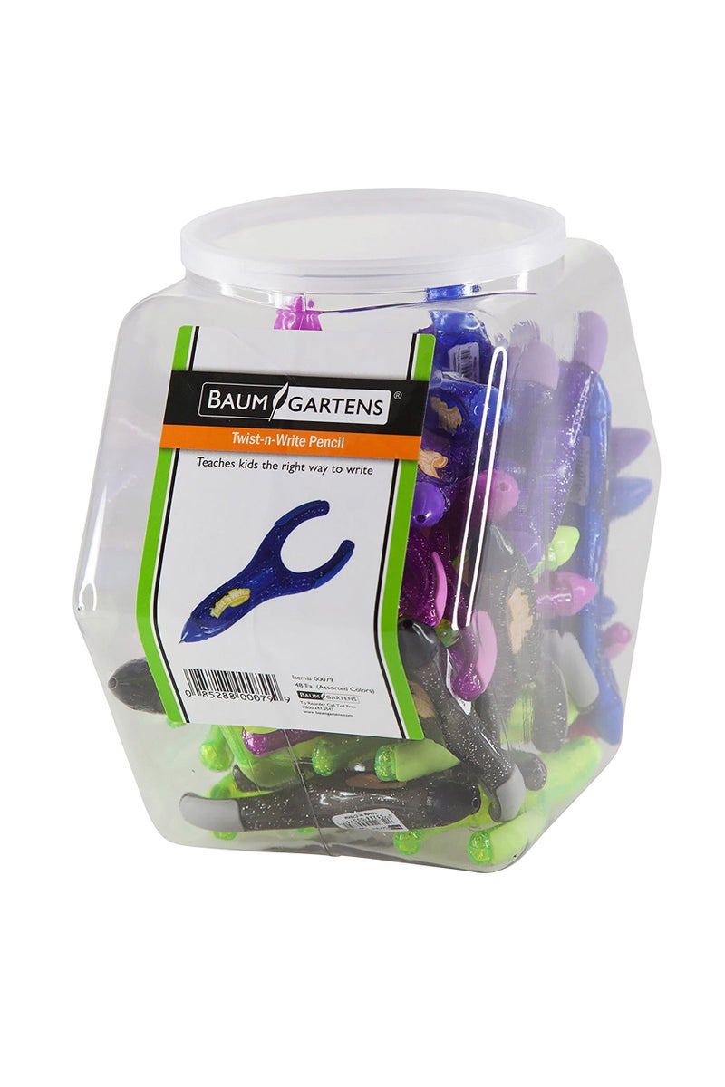 Baumgartens PenAgain Twist 'n Write Hexagonal Tub Display of 48 Arthritis Ehlers Danlos Syndrome ASSORTED Colors (00079) - Image 1